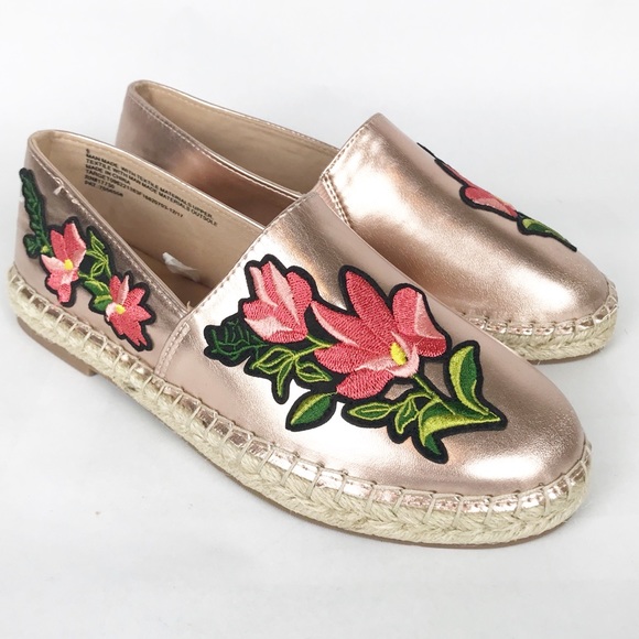 a new day Shoes - A New Day Metallic Floral Espadrilles
